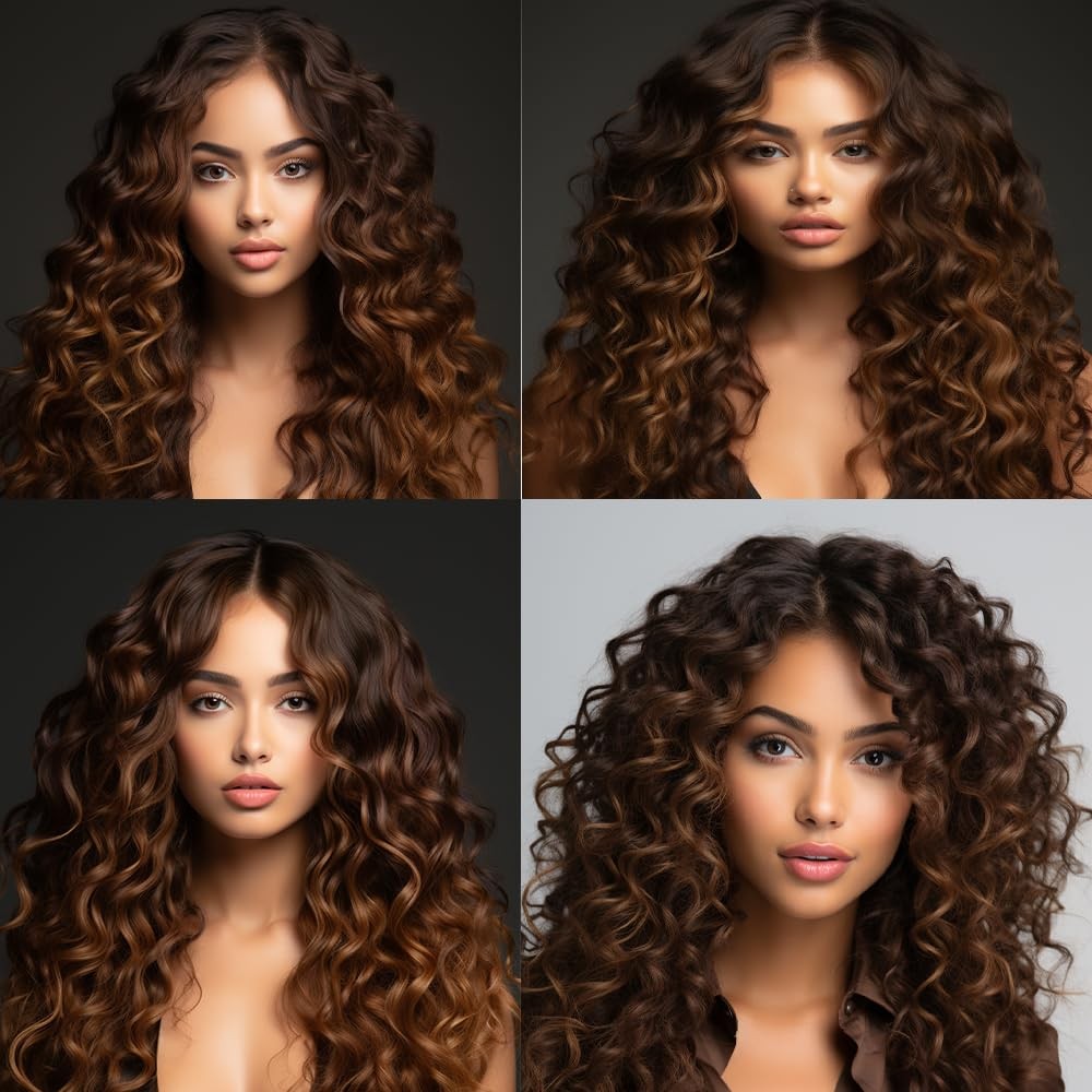Qeuope Ombre Two Tone Color 4 Mixed Color 30 Deep Curly Bundles 30 32 34 Inch
