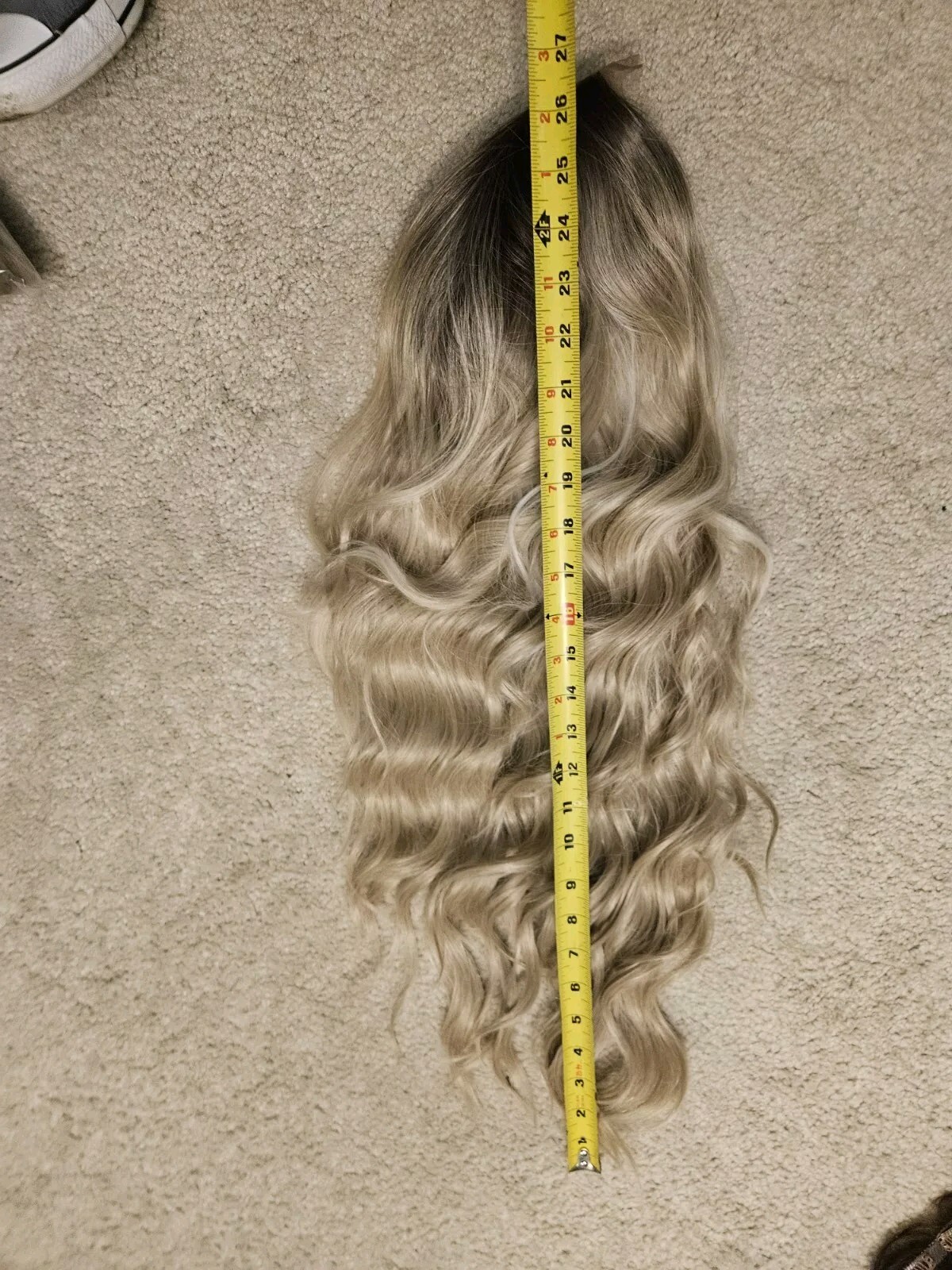 BEAUTIFUL LACE FRONT OMBRE CREAMY BLONDE LONG WAVY HAIR WIG