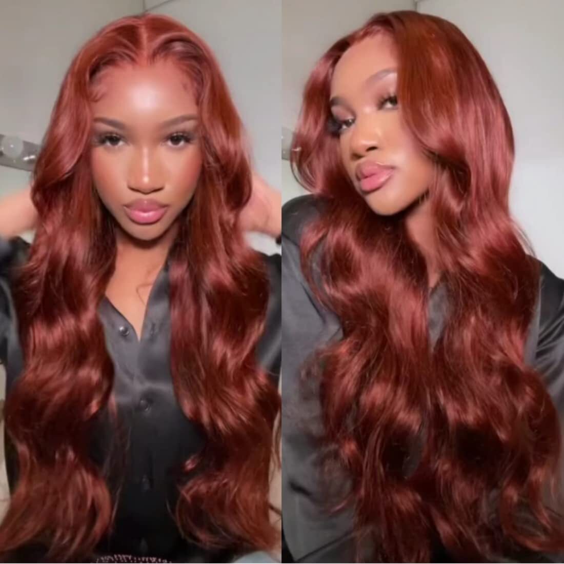 Brazilian Reddish Brown Body Wave Bundles Human Hair Weave Cooper Red Extensions