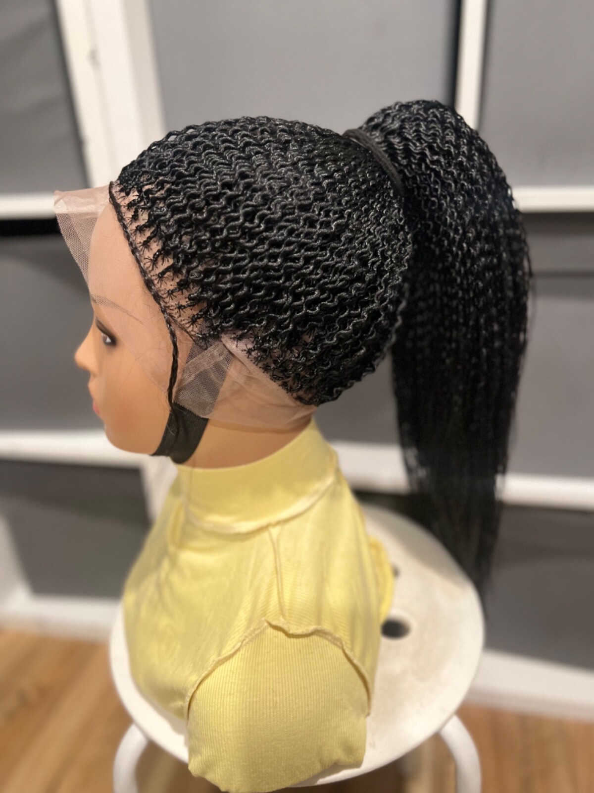 Braided Water melon Wig. Made on a full lace wig.length is 24inches Long.black.