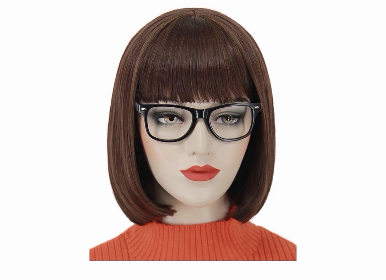 Ruina Brown Velma Wig Short Brown Wigs for Velma Costume Women Girls Straight