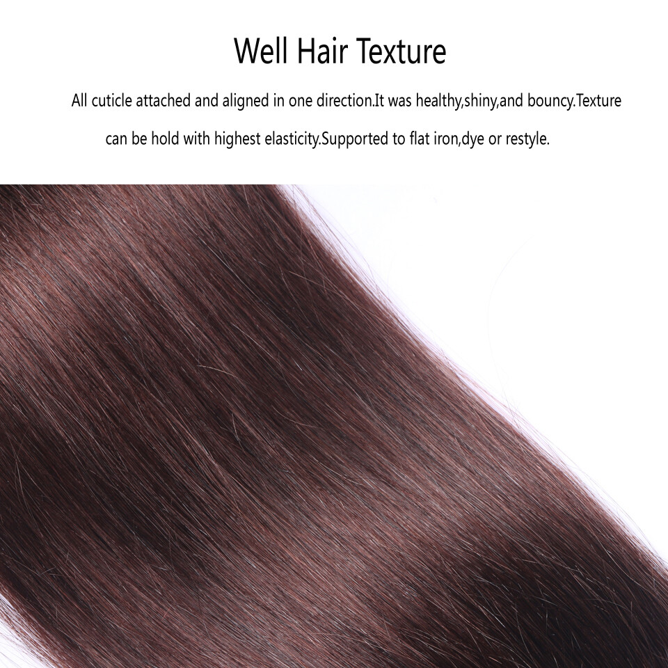 Dark Brown Straight Weave Hair Extension 100 Human Ali Bundle