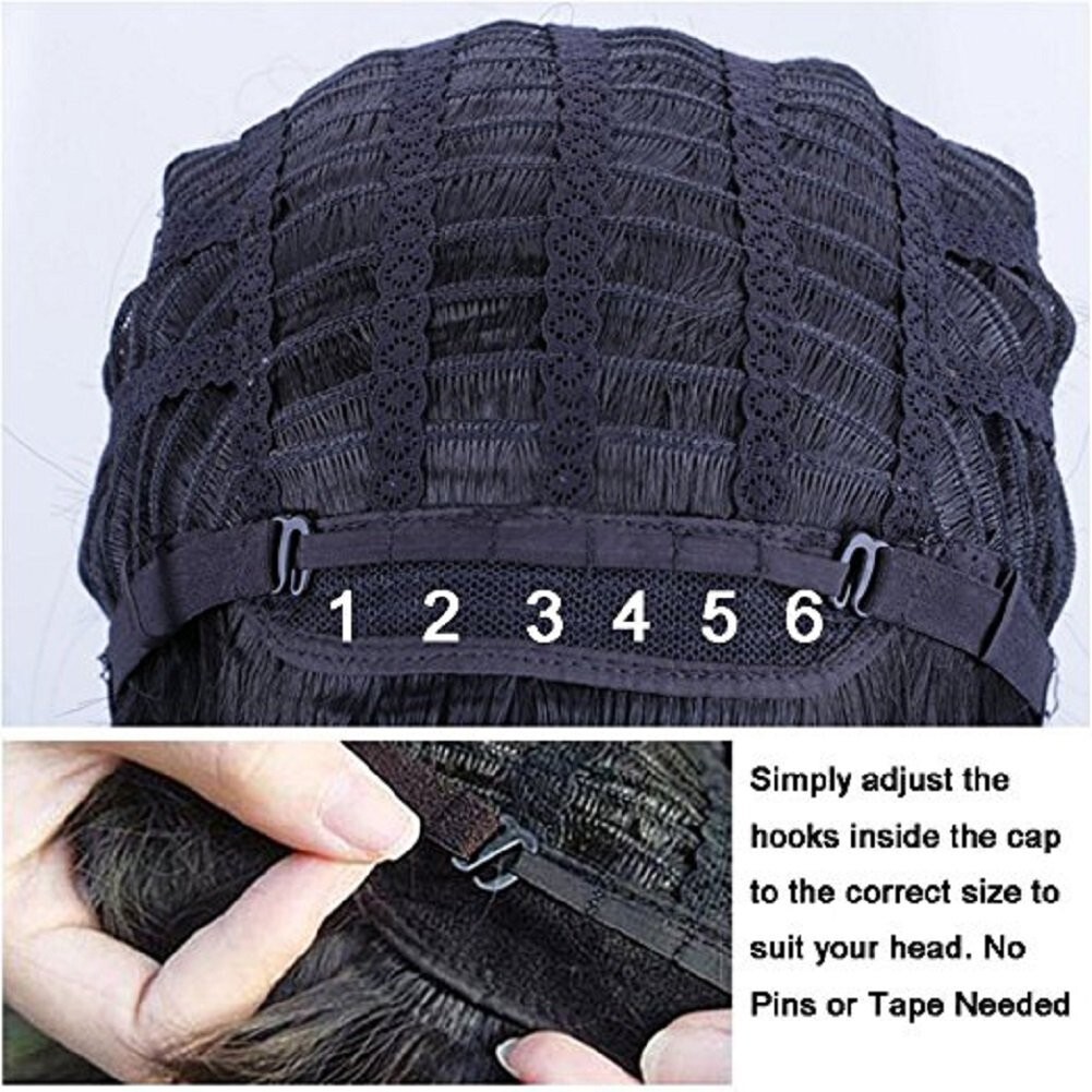 14 Inches Curly Wigs with Bangs for Women Girls Heat Resistant Synthetic Hair