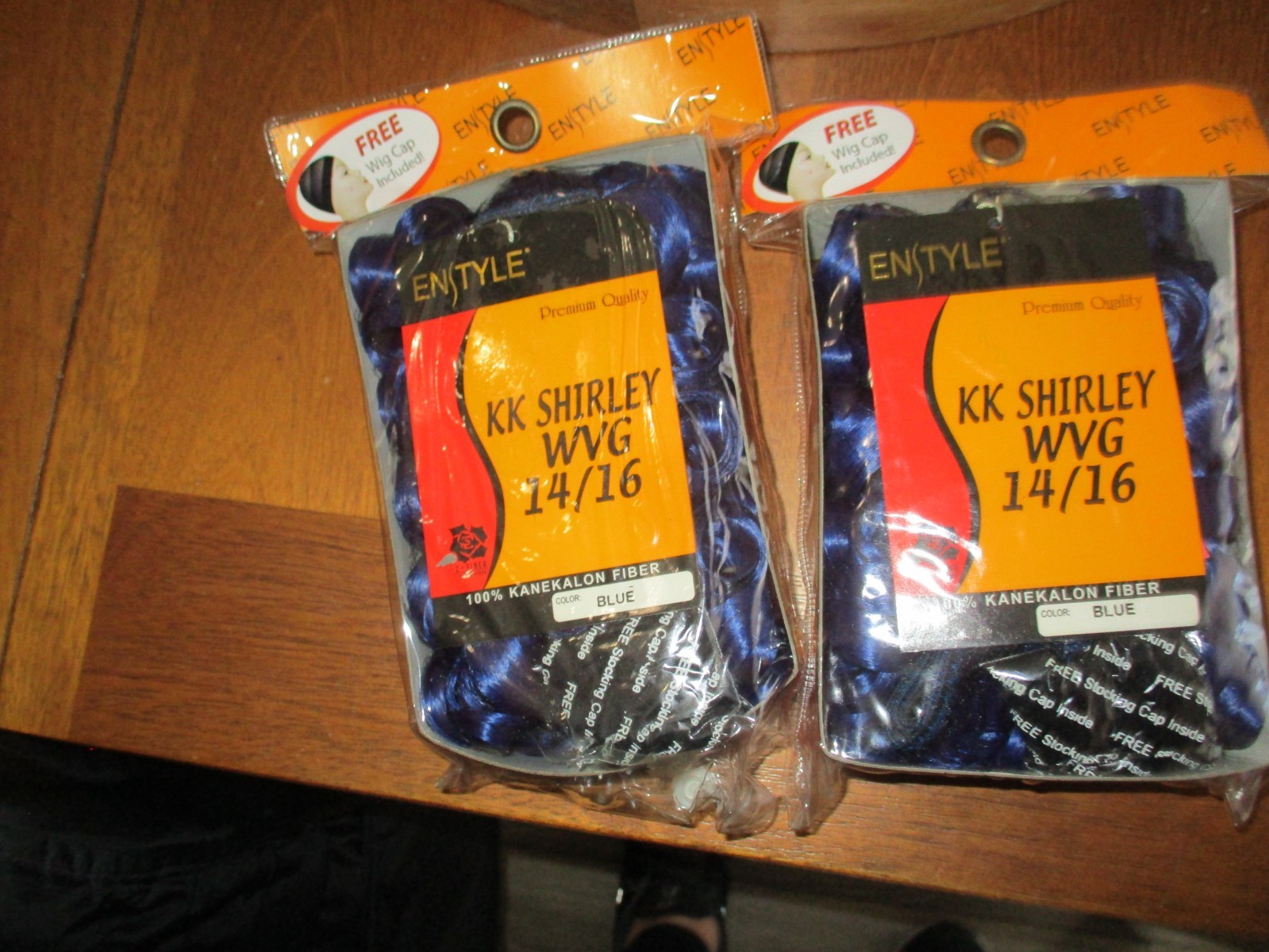 2 packs Enstyle kk shirley wig hair color blue 14/16 100 % kanekalon fiber