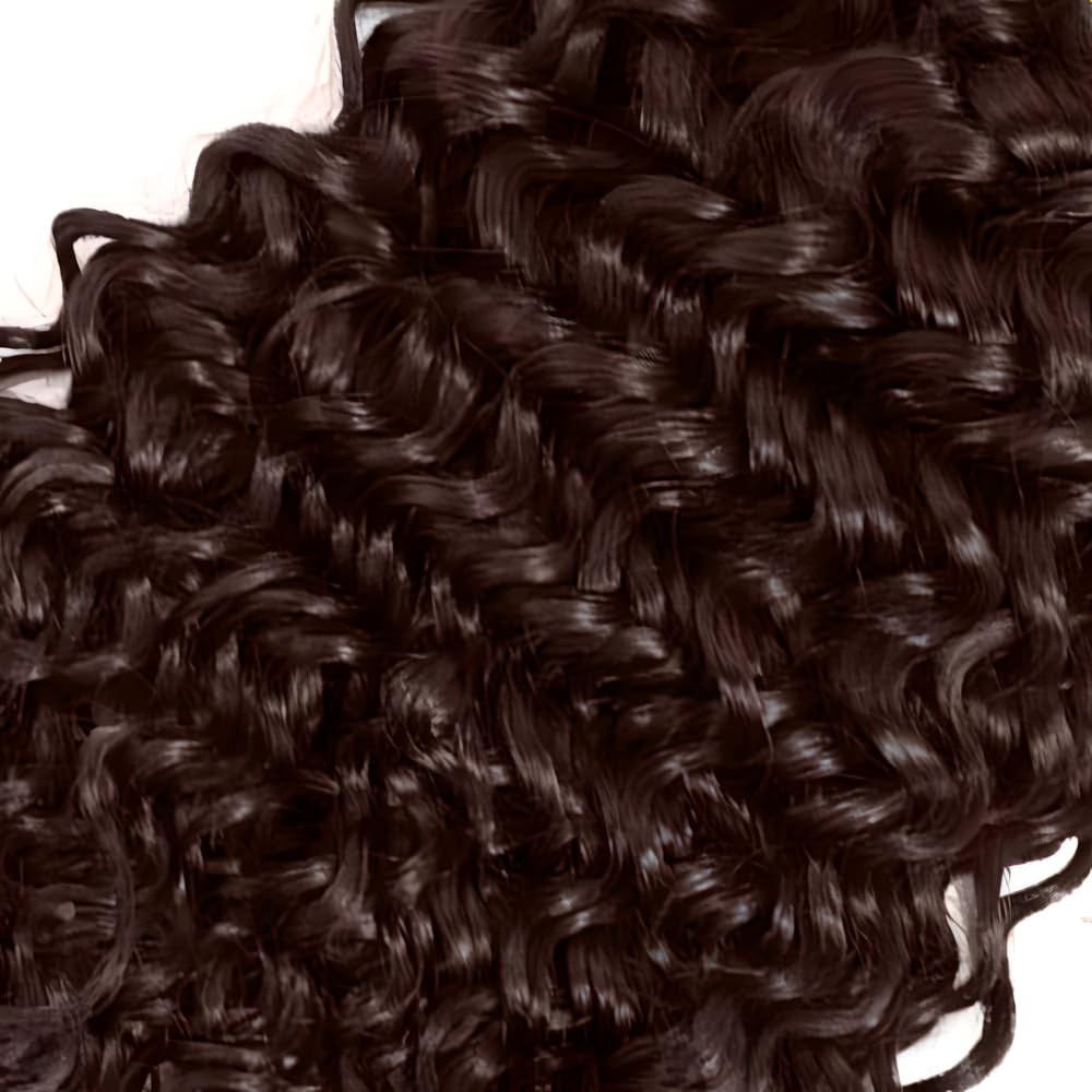 Yuksoocosh Chocolate Brown Water Wave Bundles Color 4 Human Hair Extensions