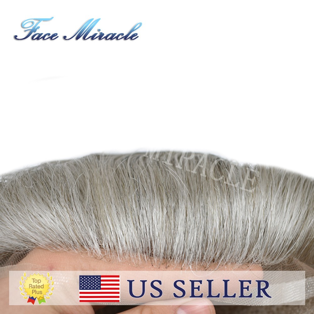 Mens Toupee Human Hairpiece Full French Lace Toupee for Men Hair Replacement Wig