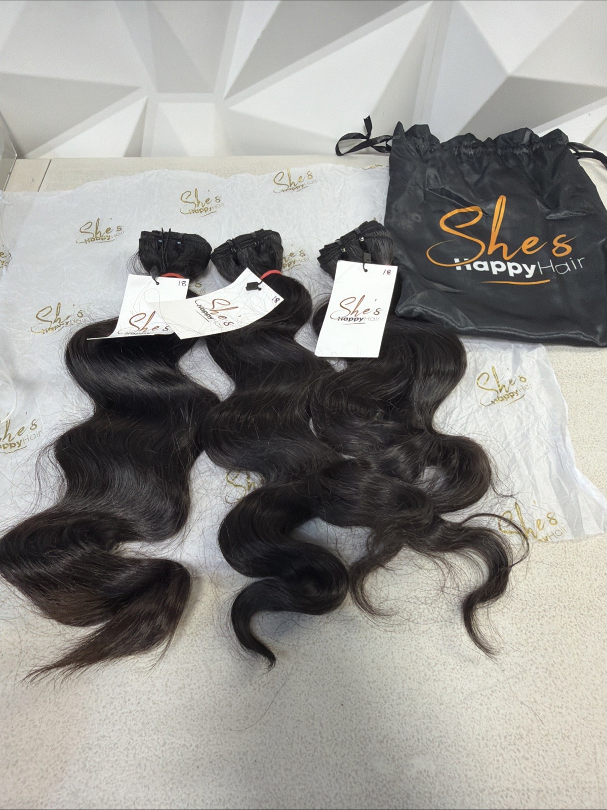 SHES HAPPY HAIR RAW INDIAN HUMAN HAIR BUNDLES 18×3