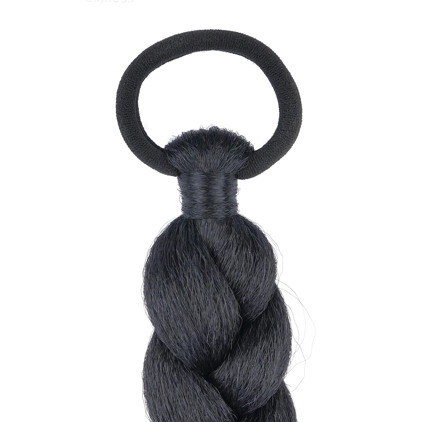 Black Ponytail Extension 2 Pack Braid Ponytail Extension with Elastic Tie Straig