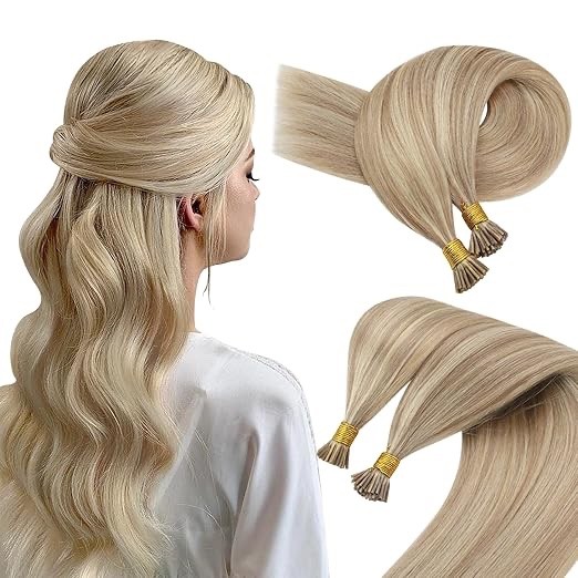 Sunny Hair Halo Extensions Blonde with Highlights Hair 20 Inch #P18/613 50g