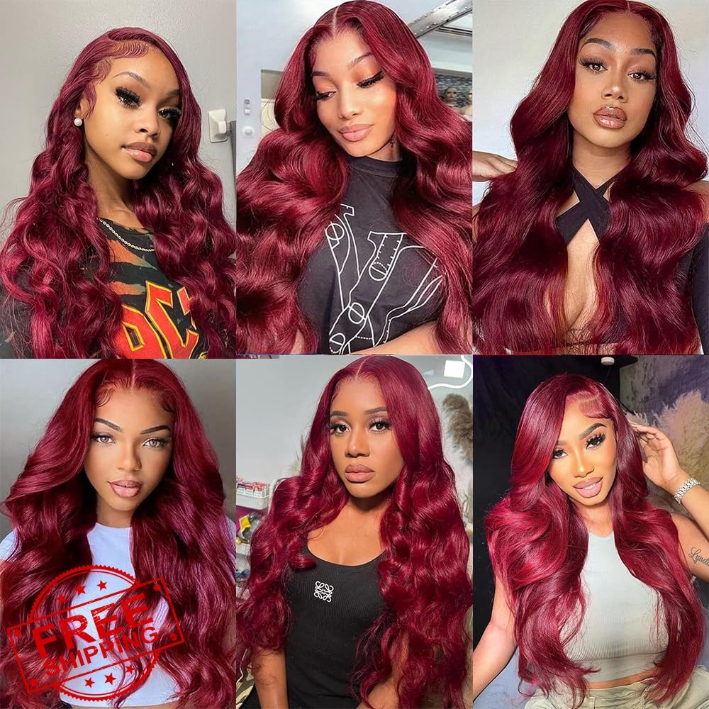 Vinmdonm 34 Inch #99J Burgundy 330g Bundles