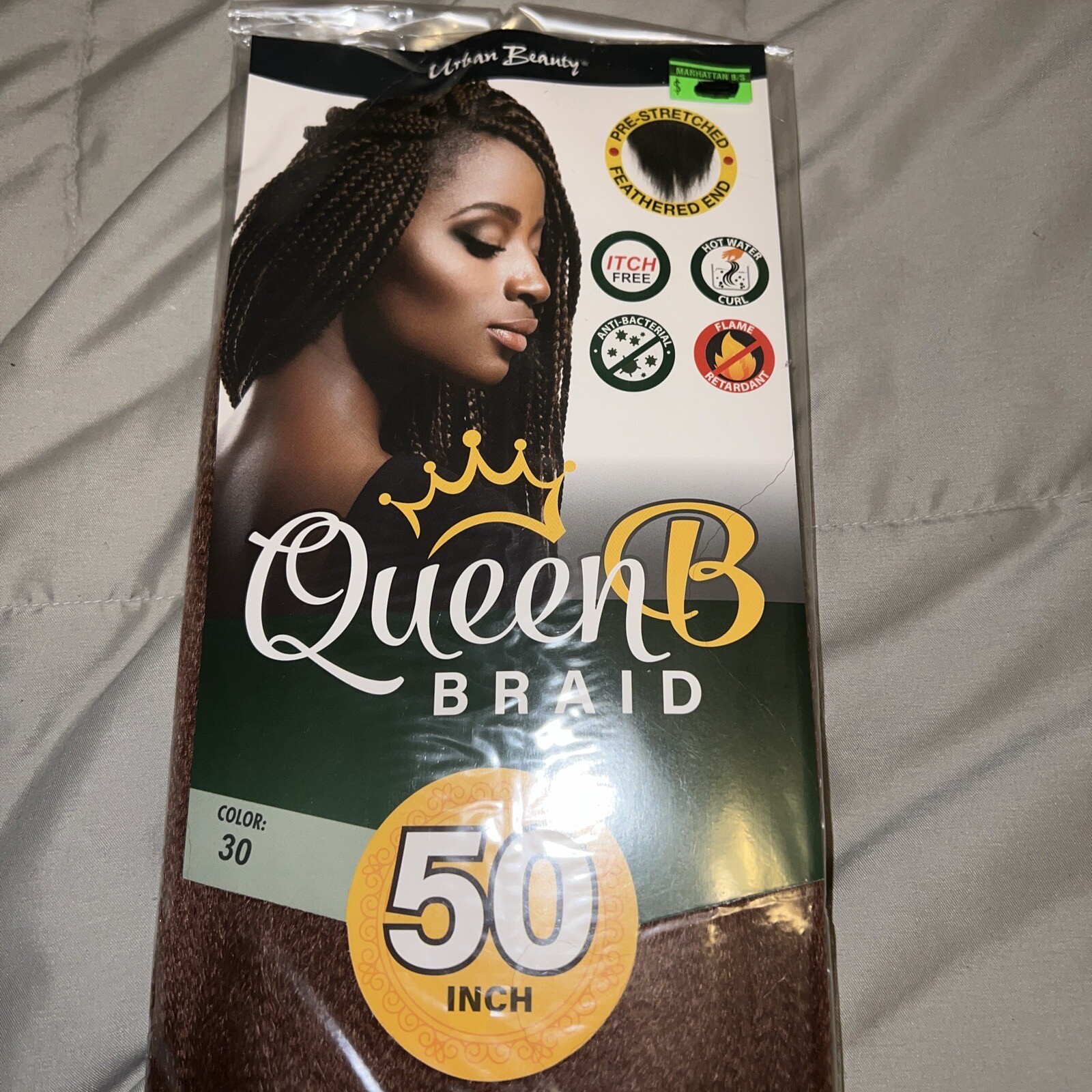 QUEEN B 50″ 1 one pack BRAID Hair Extensions color #30 ready to use URBAN T6