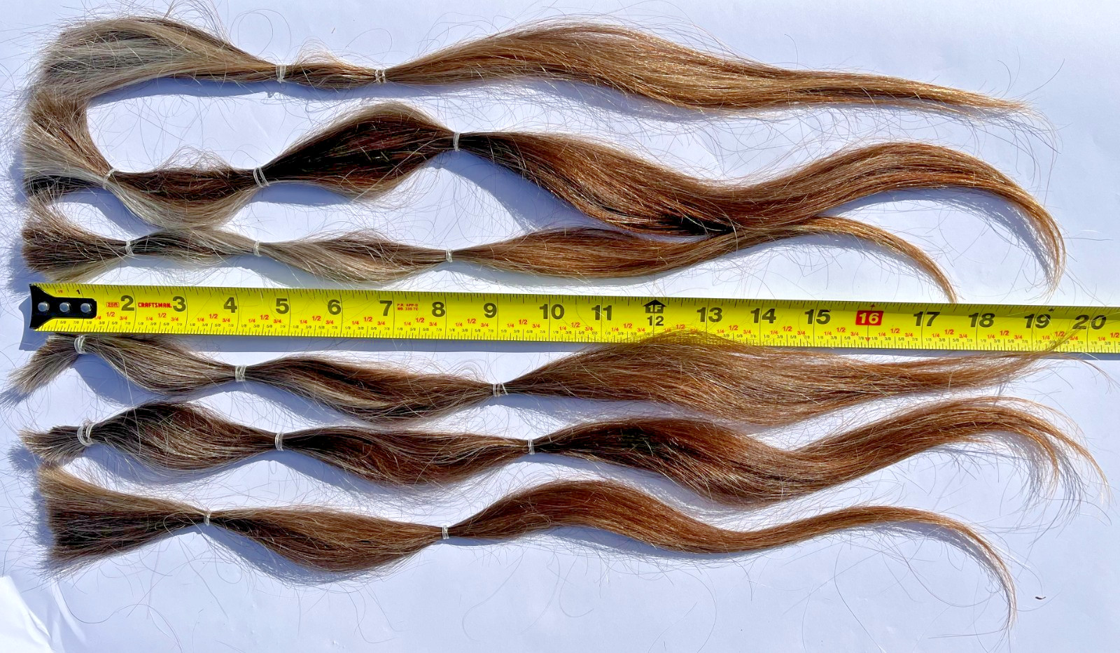 19-21 inches 3.1 oz. Virgin European Auburn Natural Gray Mix Human Hair Healthy!