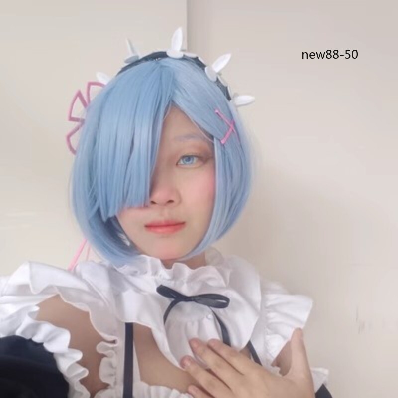 Anime Re:Life in a different world from zero Rem Cosplay Wig Peri Wign Hairpiece