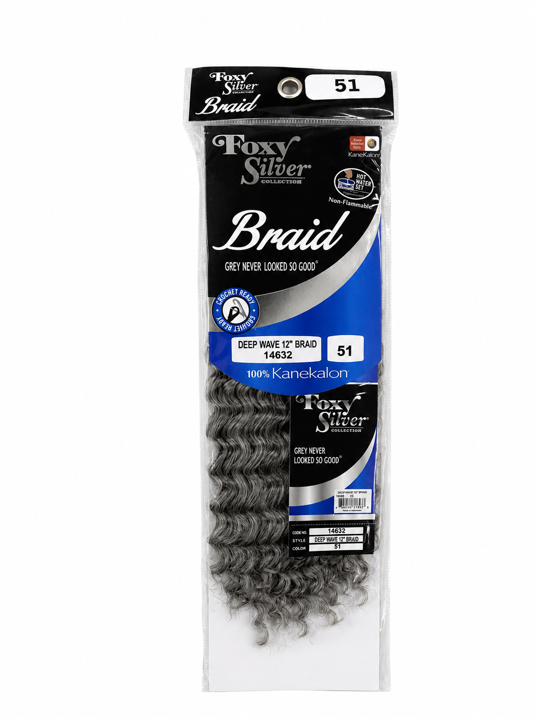 Foxy Silver DEEP WAVE 12” Crochet Braiding Hair