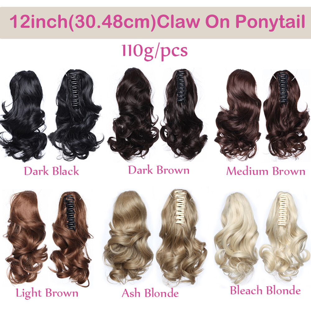 Lady Hairpiece 12″ Real Claw Ponytail Clip In Hair Extensions Pony Tail As Human