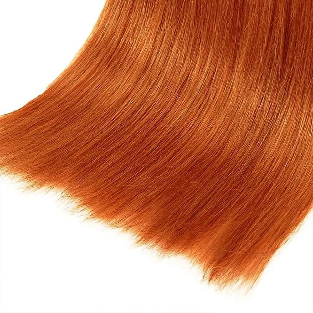 Yuksoocosh Ginger Orange Straight Bundles Human Hair Color 350 Bundles Double