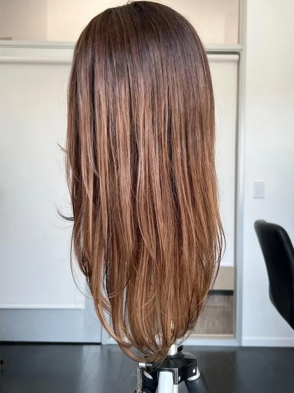 Ombre Brown 13×4 Lace Front Wig 100% Human Hair Wig European Hair Preplucked