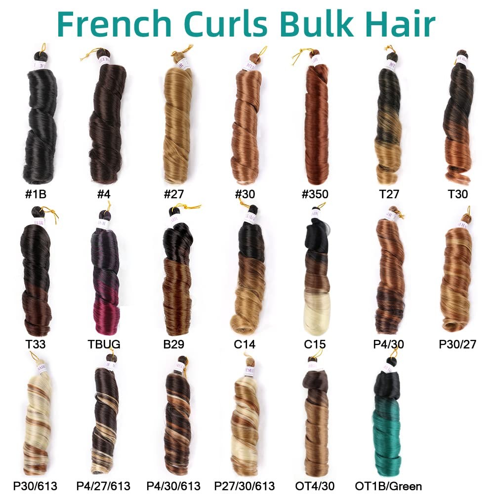 French Curly Braiding Hair for Braids 8 Packs 18 Inch 100G/Pack Loose Wave Br…