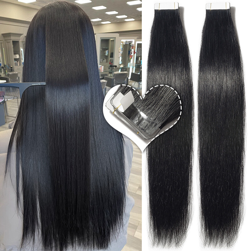 Seamless Tape in 100% Remy Human Hair Extensions 60PCS Full Head 150G Skin Weft