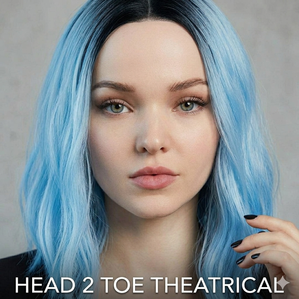 Fever Cara Wig baby blue black ombre woman soft wave daily dance stage actress