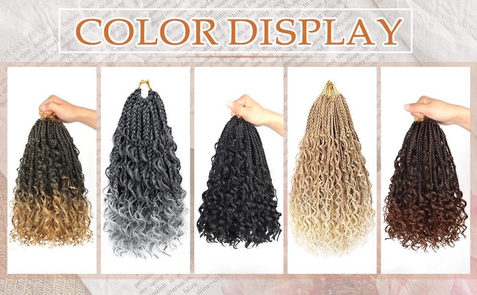 Goddess Box Braids Crochet Hair 12 Inch Curl Ends Hair Extensions For Women