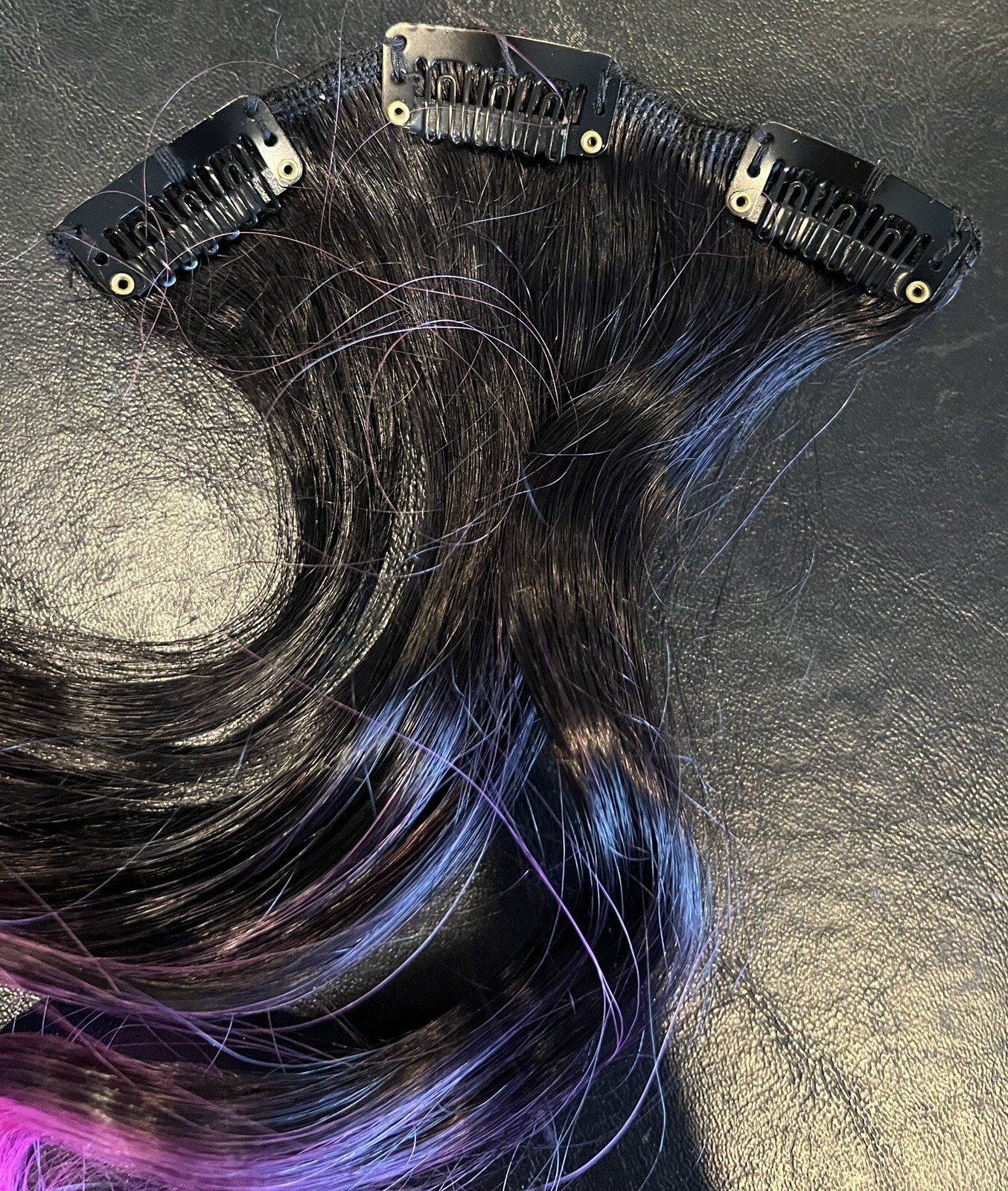 Hot Pink & Black Hair Extensions Pre Owned