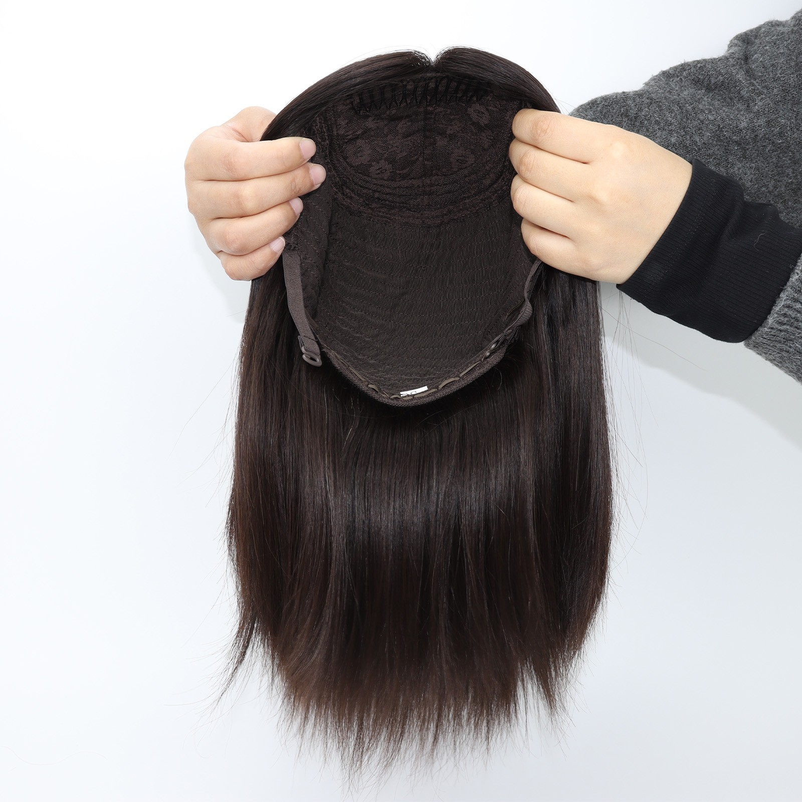 Woman Real Human Hair Jewish Wig Silk Base Sheitel Hand Tied Silk Top Kosher Wig