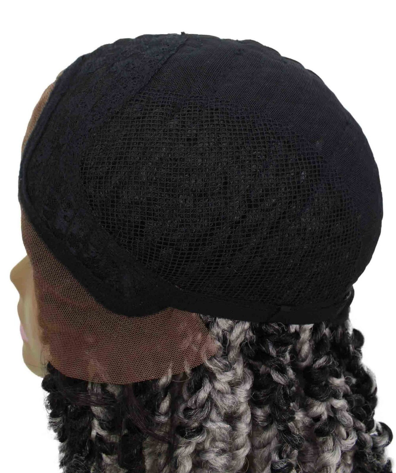 LUXLUXE Esosa Curly Esosa 31 in Long Esosa 4X4 Hand Tied Lace Braid Braided Wig