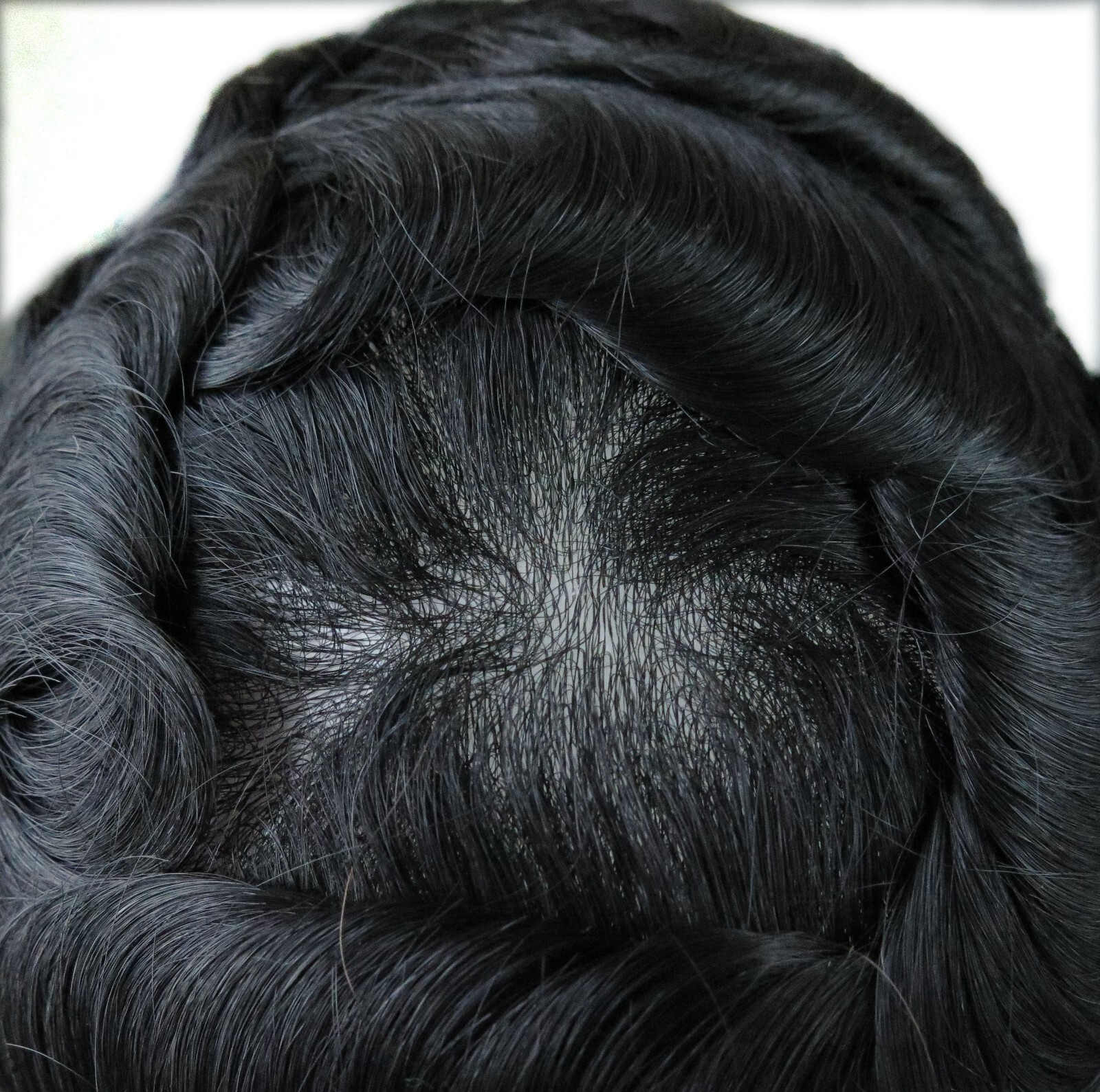 Toupee For Men Human Super Thin Skin V Looped Men Hairpieces Wig Black Colored