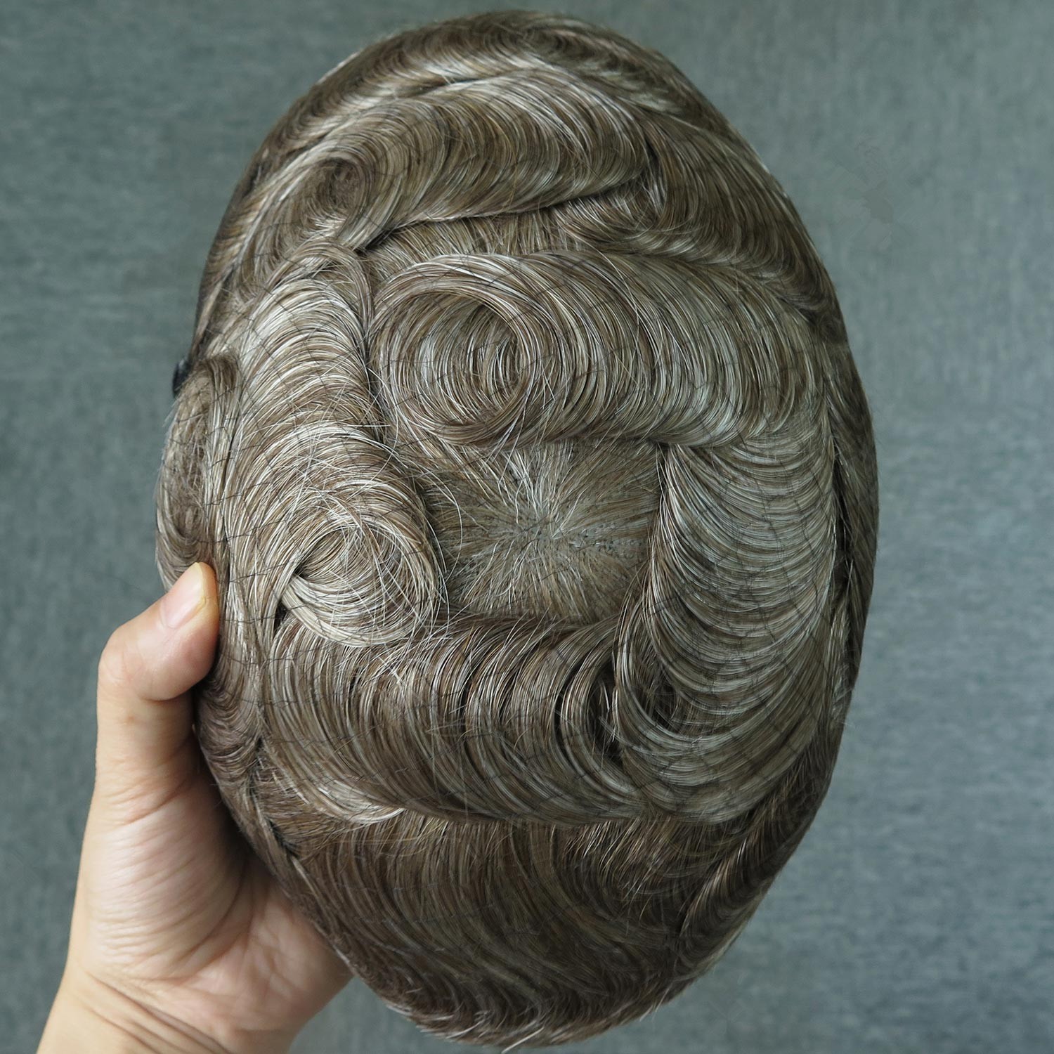 Men Toupees Human Hair Replecement System Full Swiss Lace Gent Hairpieces #1740