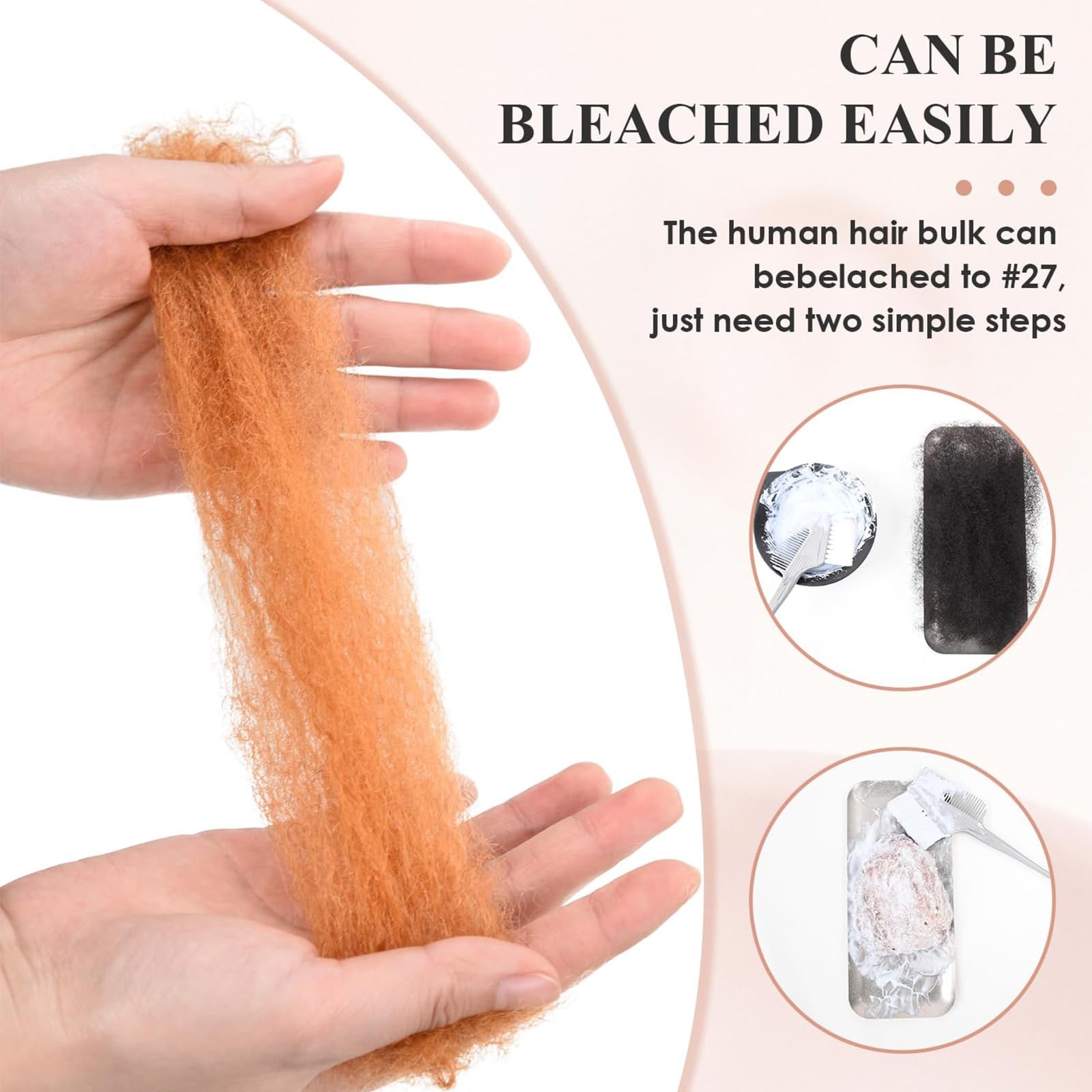 Jiajia Teresa Afro Kinky Bulk Human Hair 3 Pack 150G Afro Kinky-Curly Human