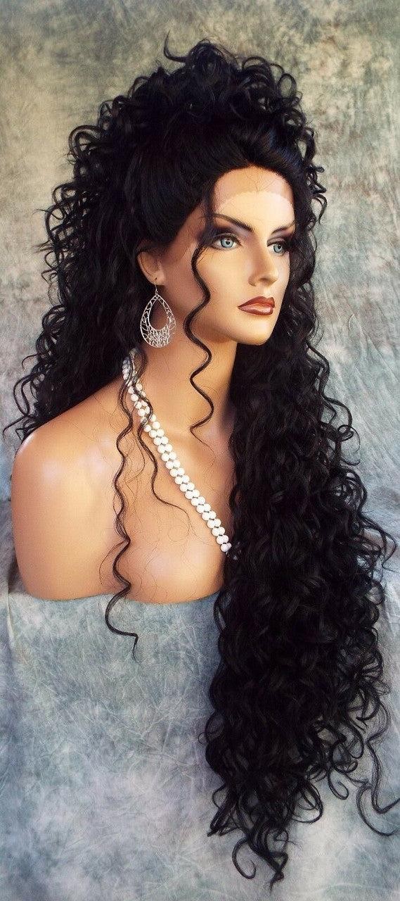 26″ X-LONG LACE FRONT DEEP C-PART HIGH HEAT SAFE WIG COLOR #1 SEXY 1116 NEW