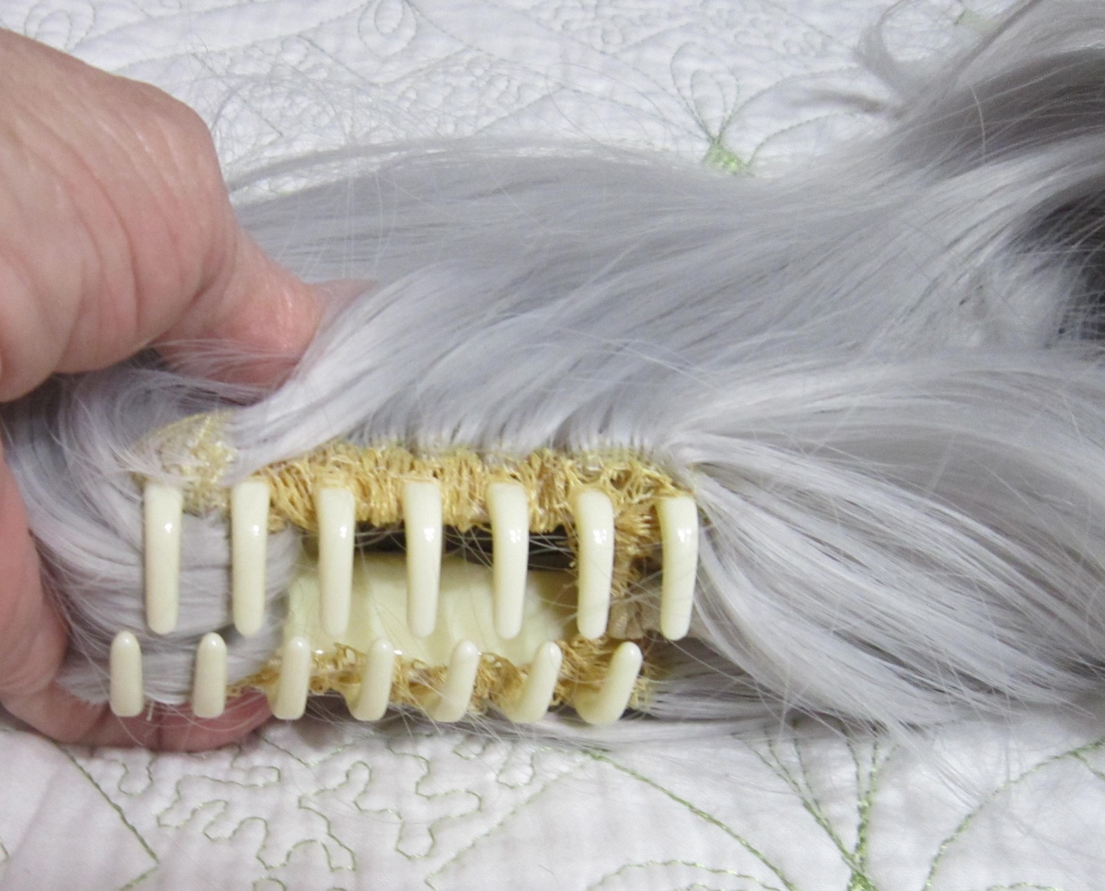 Clip On Wavy Hair Extension 20″ -Modacrylic Fiber- Silver
