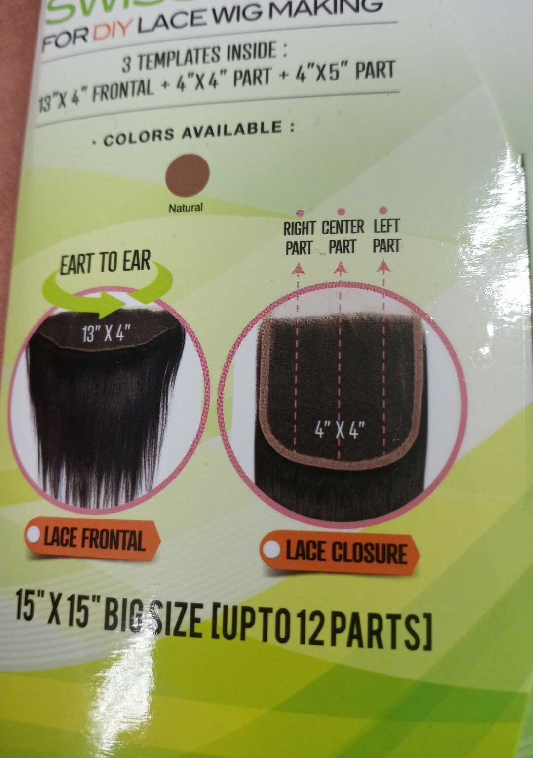 Magic DIY Do It Yourself SWISS Lace for DIY Lace Wig Making DIY017NAT-Pack of 2