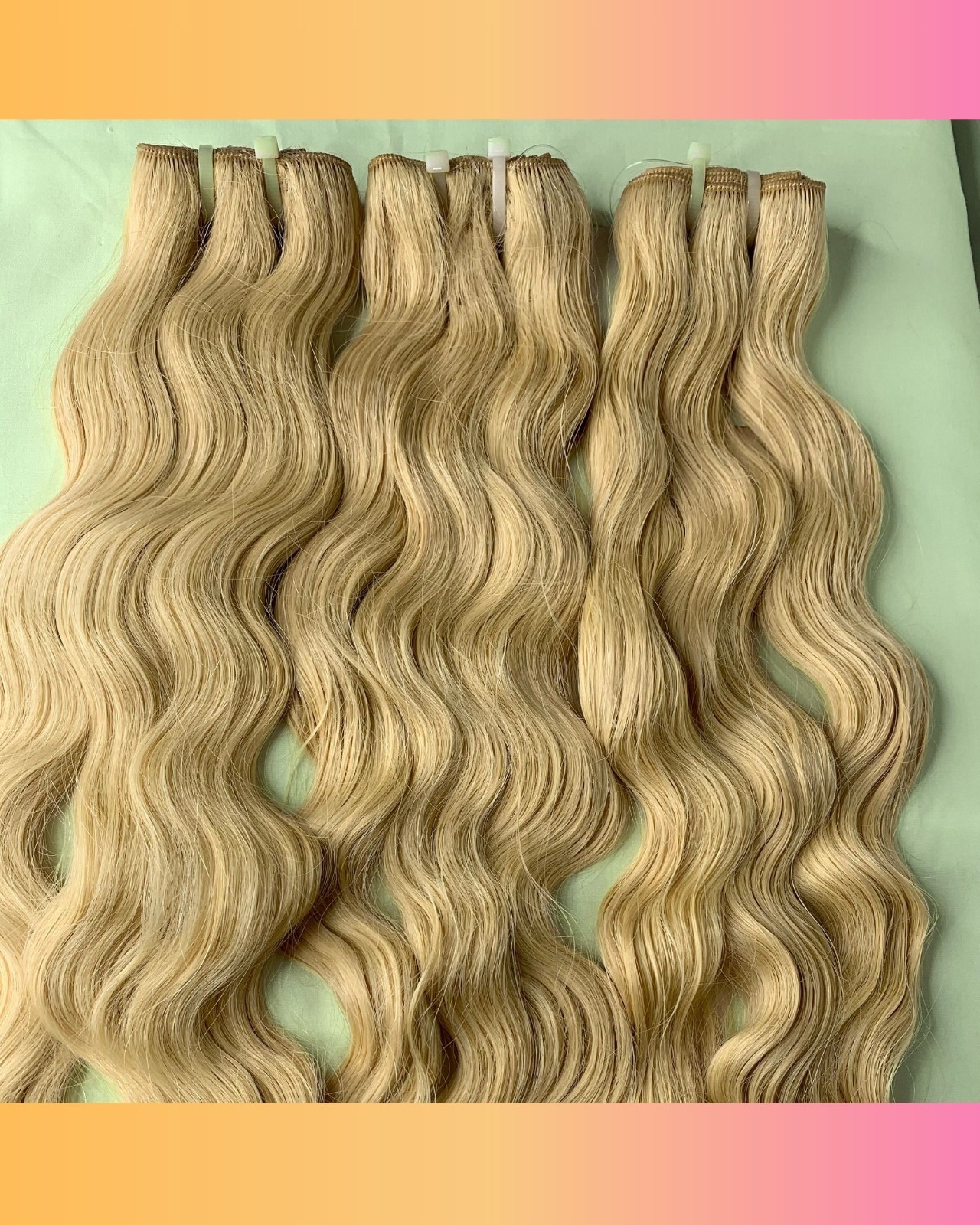 Blonde 613 Human Hair Extension Weft Sew in Wavy Virgin Unprocessed Indian Hair