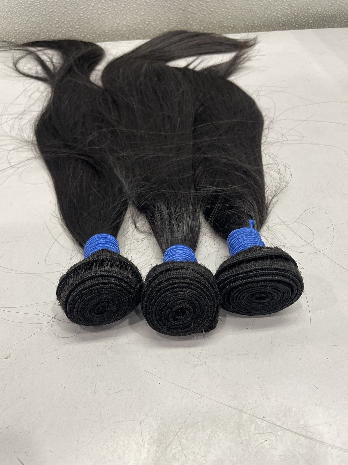Believe In Hair Natural Black Straight Human Hair Extensions 3 Bundles, 22″