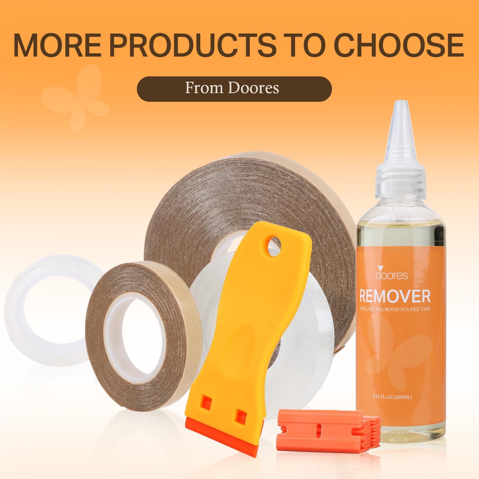 DOORES Hair Extension Tape Roll Double Sided Adhesive Replacement No Residue