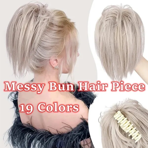 Fashion Messy Claw Hair Bun Extensions Natural as Human hair Ponytail Extension