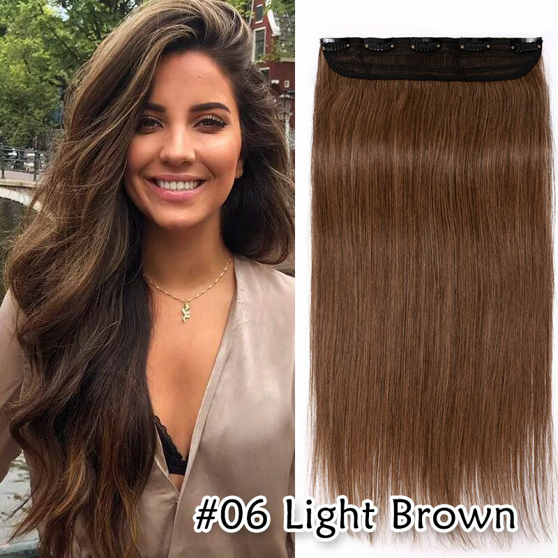 One Piece Real HUMAN Clip in Remy Human Hair Extensions Weft Full Head Highlight