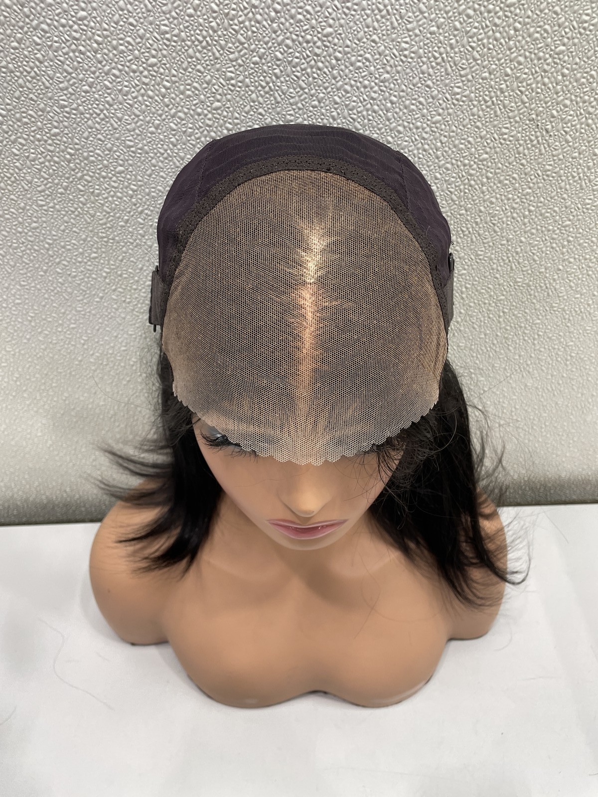 WestKiss 14″ Natural Black Layered Human Hair Lace Front Bob Wig, 180% Density