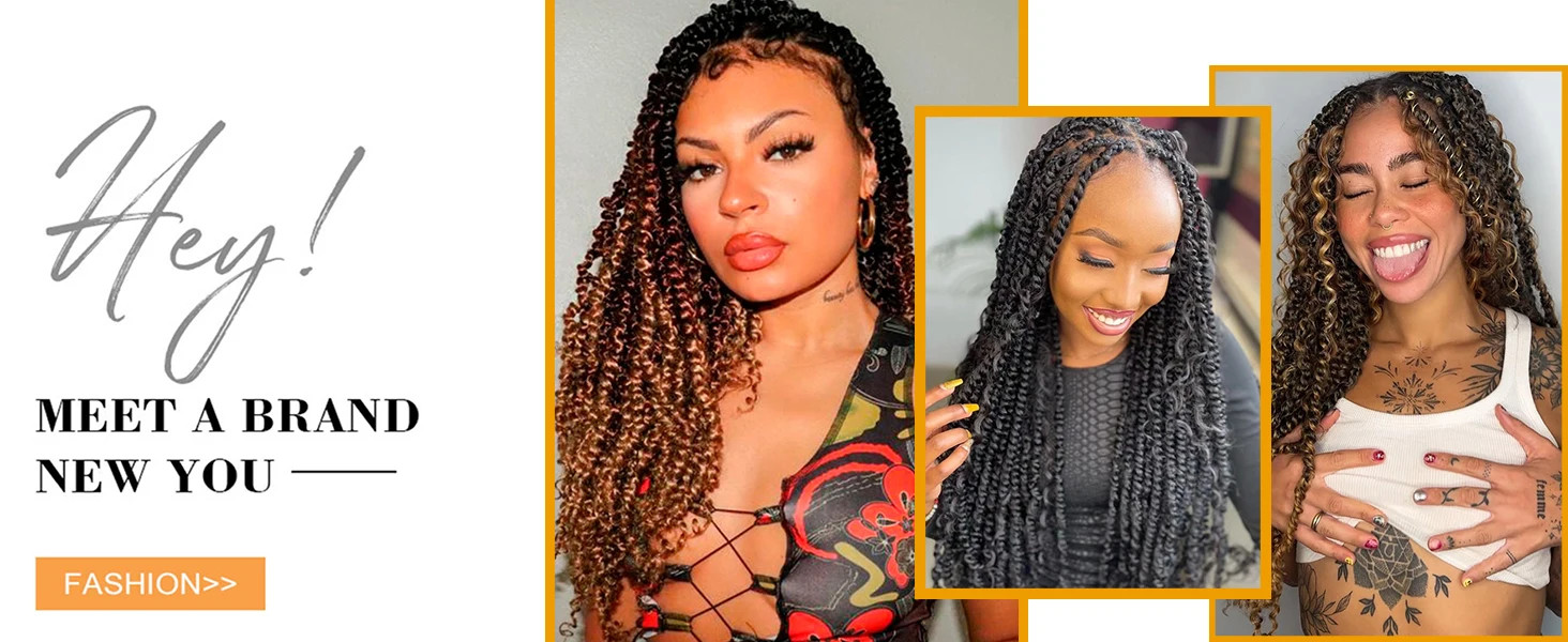 Pre-twisted Passion Twist Crochet Hair looped Synthetic Braiding Hair Extensions
