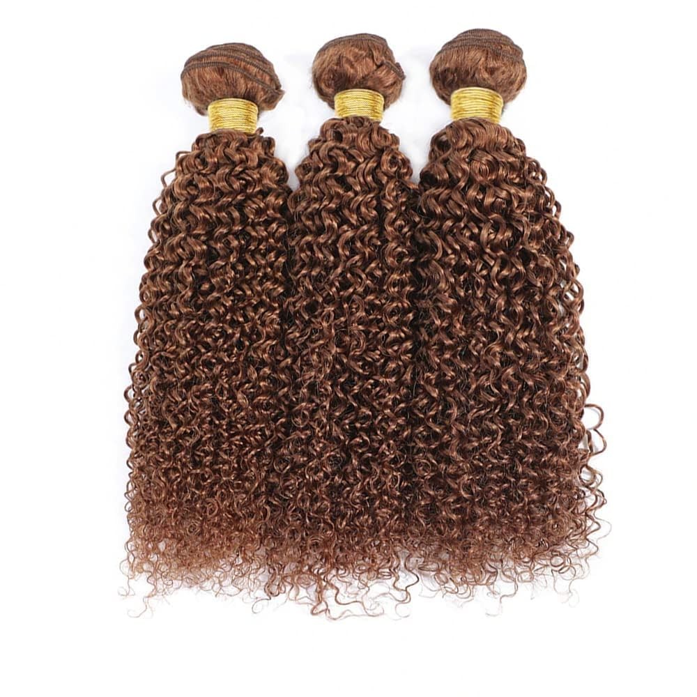 Ubinica Light Brown 30 Human Hair Bundles 18 20 22 Inch Jerry Curly Bundles