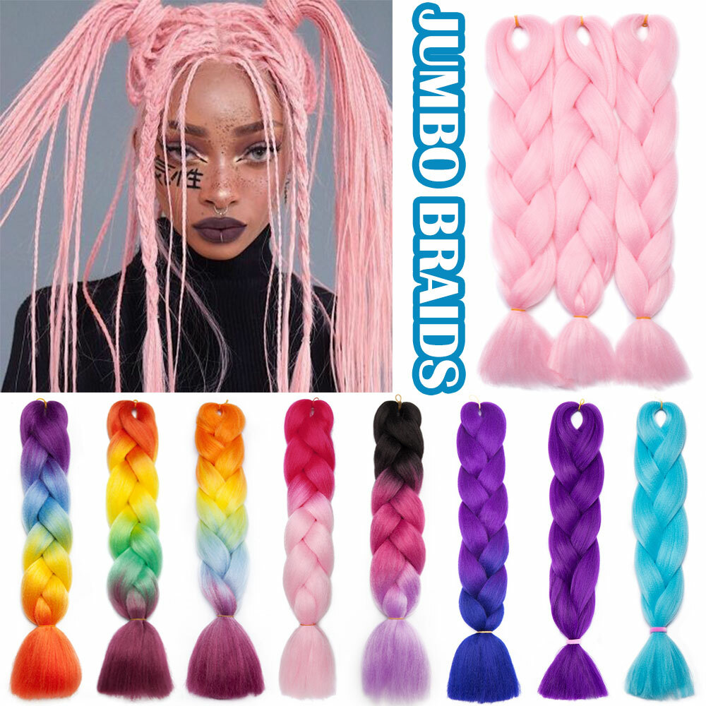 CLEARANCE Jumbo Braiding Hair Extensions 24″ Afro Box Braids Ombre For Human USA