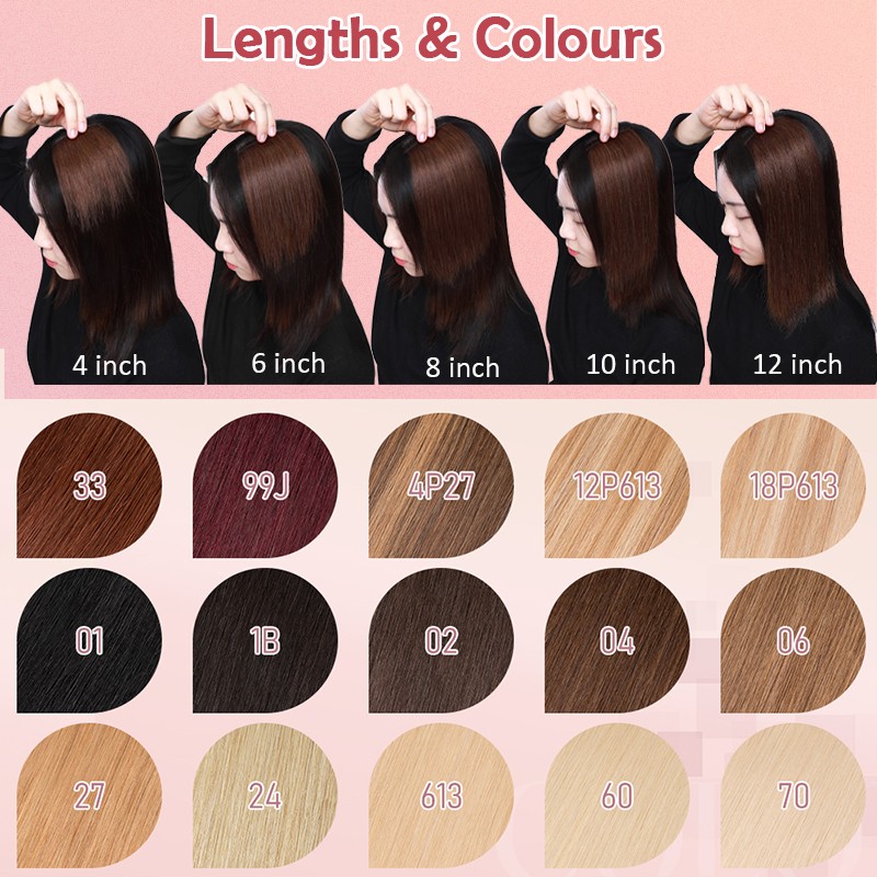 Real Remy Human Hair Extensions 6pcs Single Mini Clip in 10 inch 12 inch 14 inch