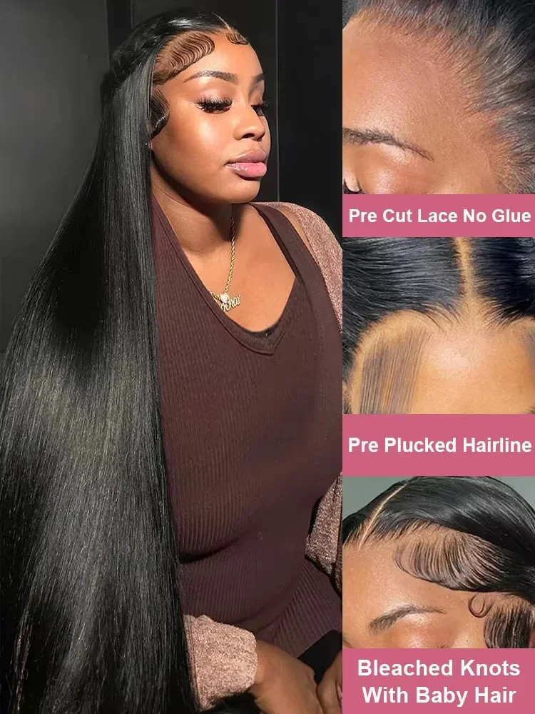 40 Inch 200 Density Frontal Wig For Black Women Brazilian Wigs Human Hair 5×5 Bo