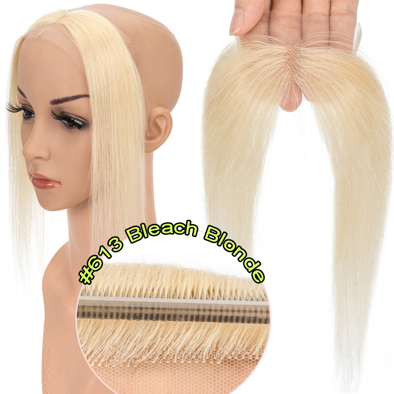 FULL LACE HAND-TIED FRONT HAIRLINE 100% HUMAN HAIR PATCHES Hairpiece Middle Part