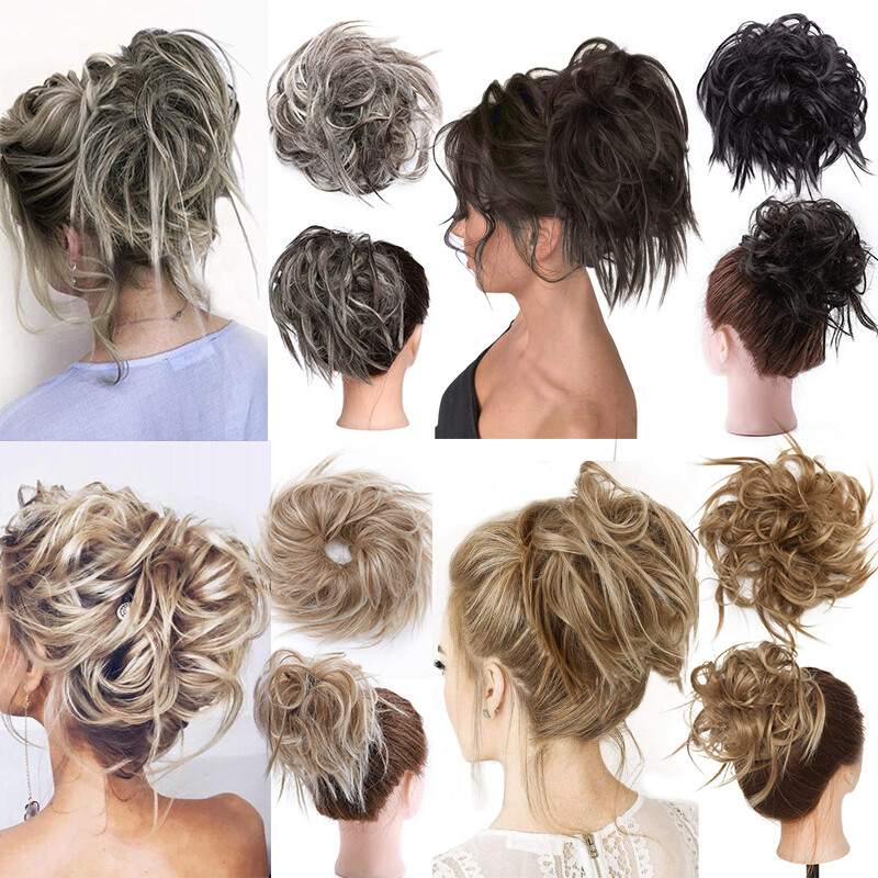 Extra Thick Messy Bun Hairpiece Scrunchie As Human Hair Extension Real Ponytails