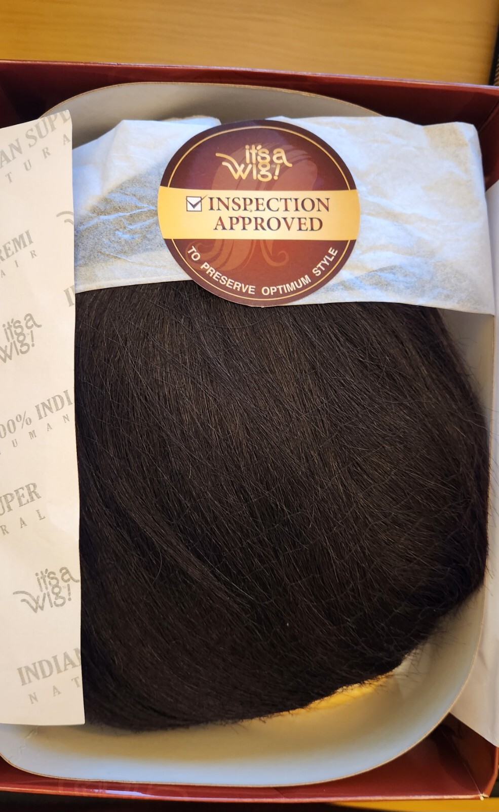 Indian Super Natural wig 100% Indian Remi Human Hair New Open Box Color 1B
