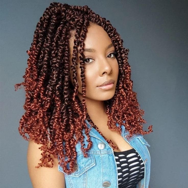Passion Twist Crochet Hair 12Inch, pre looped Passion Twist Hair 8 Packs Shor…
