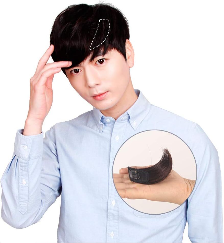 Mini Frontal Bangs Hair Mono Clip in Topper Hairpiece Loss Hair Extension